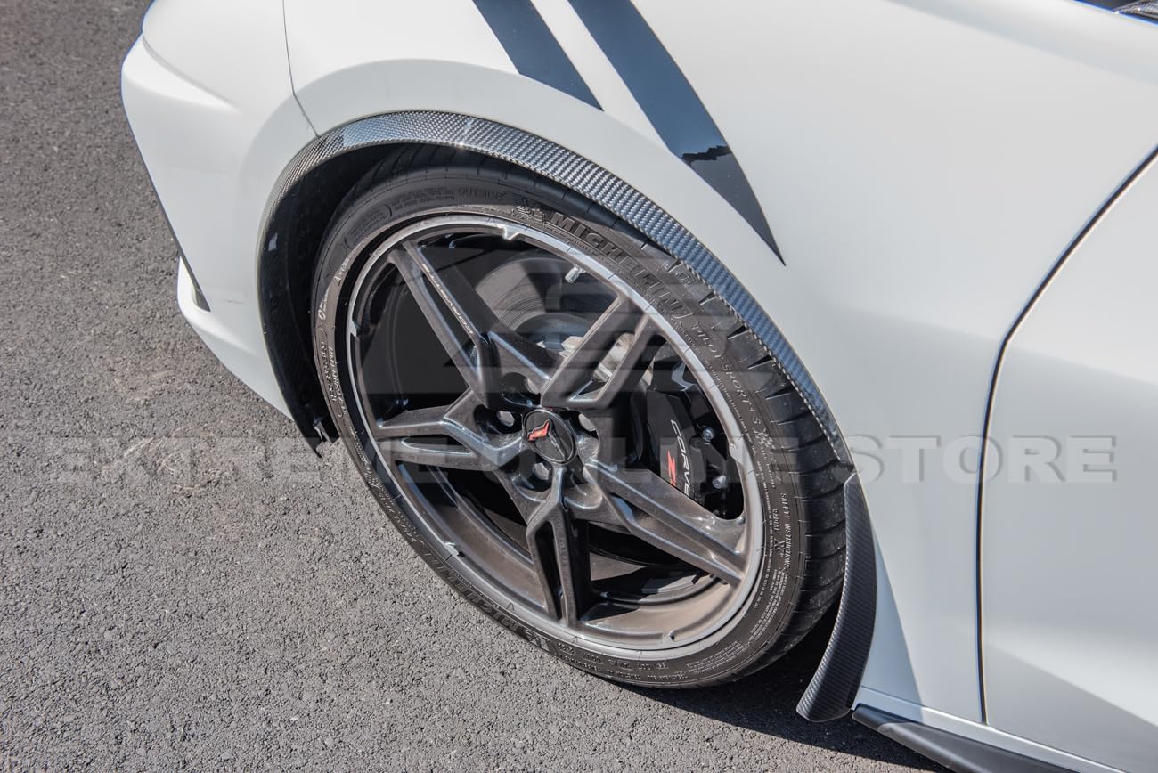 Repuesto para todos los modelos Chevrolet Corvette C8 2020  Paquete de rendimiento para moldura de rueda delantera lateral par de extensiones de