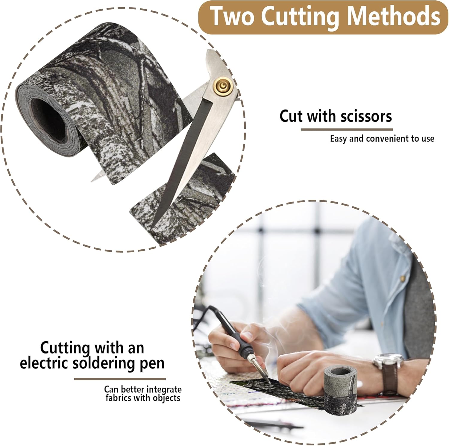 90 Inch Camo Silencing Tape – Self-Adhesive Camouflage Tape – Protective Fabric Camo Tape Wrap for Your Metal Hunting Gear and Accessories