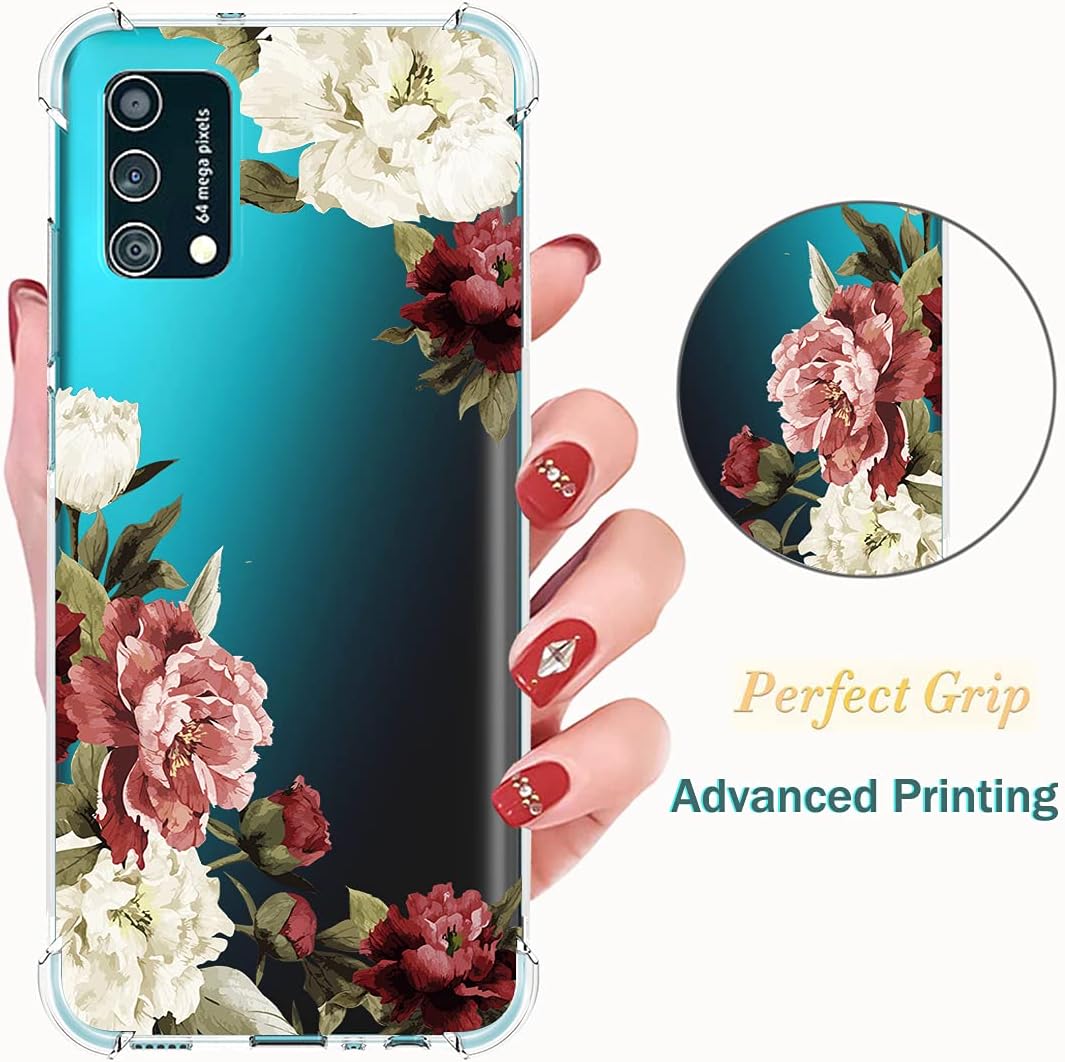 Funda para Galaxy A02S, Samsung A02S Funda transparente para niñas y mujeres, TPU suave a prueba de golpes, funda protectora transparente para