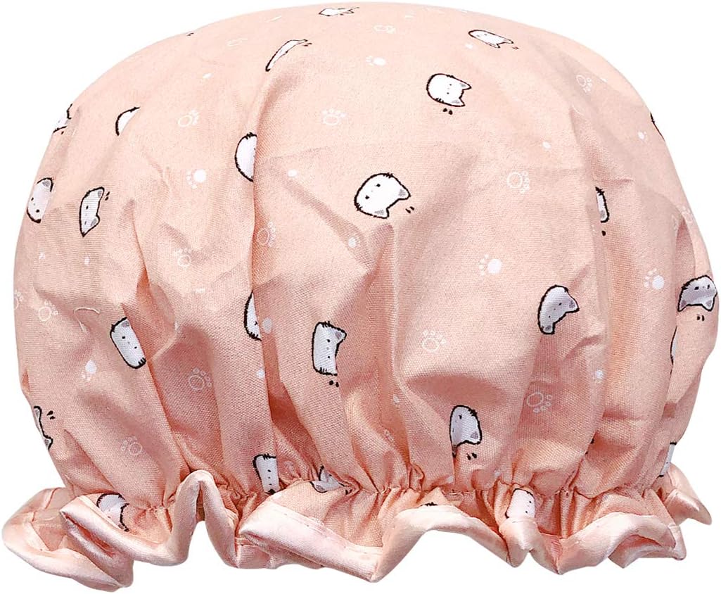 allydrew Gorros de ducha impermeables reutilizables para cabello largo, gatitos