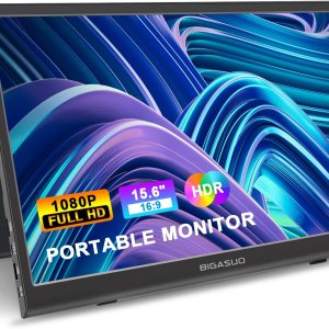 BIGASUO Monitor portátil, monitor USB-C de 15.6 pulgadas, pantalla de computadora HDMI, pantalla HDR, IPS, monitor de juegos con altavoz dual para BIGASUO Monitor portátil, monitor USB-C de 15.6 pulgadas, pantalla de computadora HDMI, pantalla HDR, IPS, monitor de juegos con altavoz dual para
