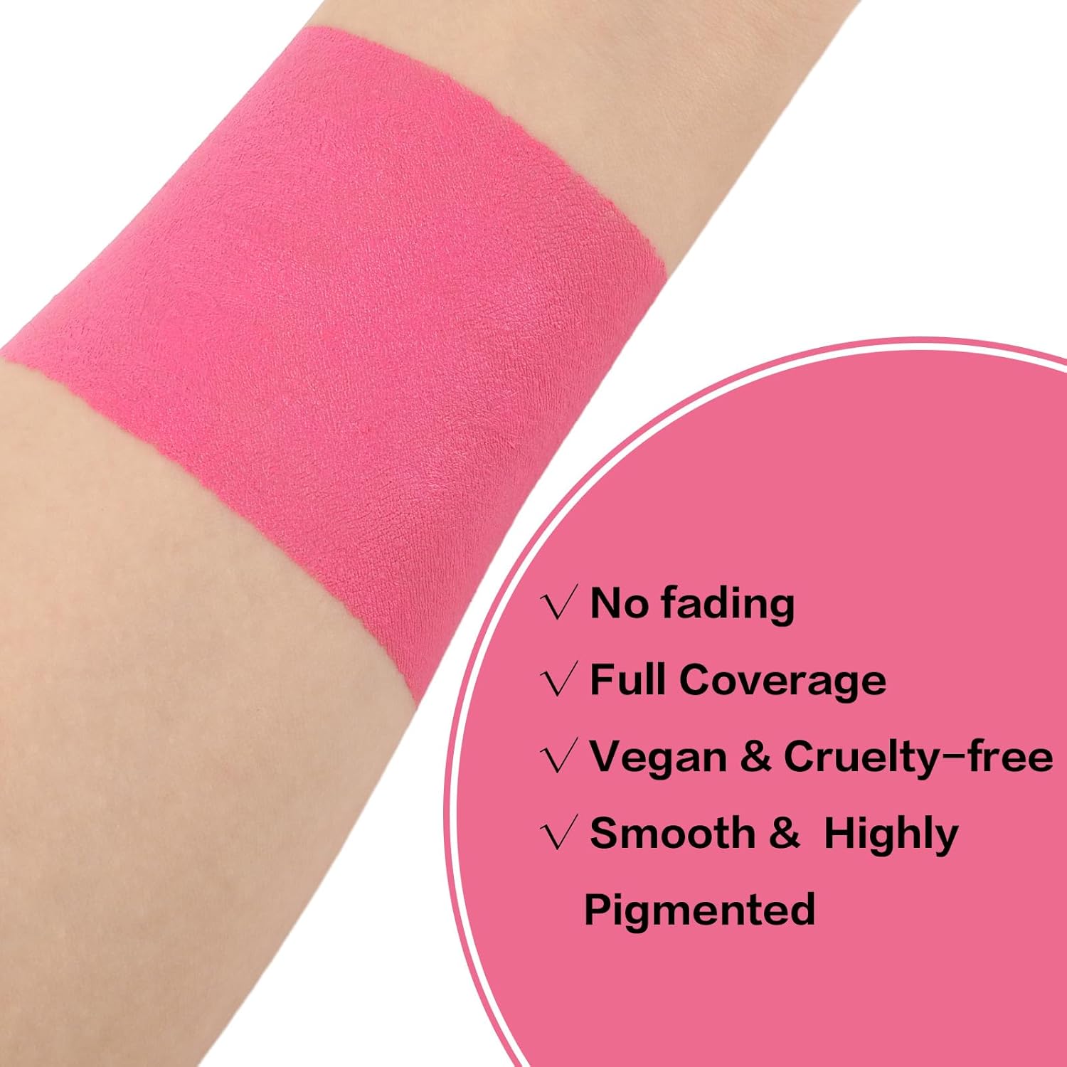 Pintura facial rosa en barra para el cuerpo, crema mezclable, cobertura completa, pinturas faciales negras para adultos y niños, kit profesional de