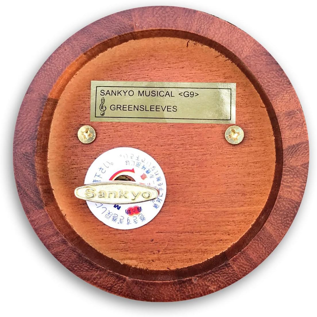 BinkeGG Madera ahueca hacia fuera circular cuerda caja de música con mecanismo musical Sankyo Tune Greensleeves