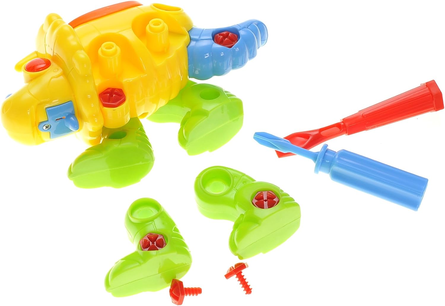 PowerTRC Take-A-Part Educational Triceratops – Dinosaurio de construcción con luces y sonido Juego de juguetes de construcción con 2