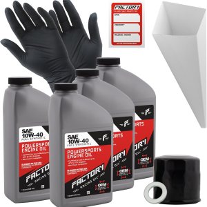 Kit de cambio de aceite compatible con Honda CBR600 CB750 VFR800 CB1000R CBR1000  Incluye 4 cuartos de aceite sintético completo 10W-40, 1 filtro, 1 Kit de cambio de aceite compatible con Honda CBR600 CB750 VFR800 CB1000R CBR1000  Incluye 4 cuartos de aceite sintético completo 10W-40, 1 filtro, 1