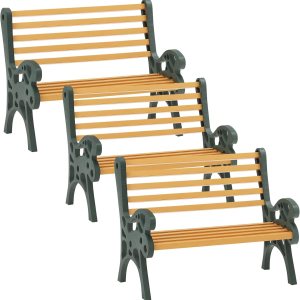 Banco de pueblo navideño en miniatura, 3 piezas, accesorios de aldeas navideñas, banco de casa de muñecas de Navidad, figuras coleccionables, Banco de pueblo navideño en miniatura, 3 piezas, accesorios de aldeas navideñas, banco de casa de muñecas de Navidad, figuras coleccionables,