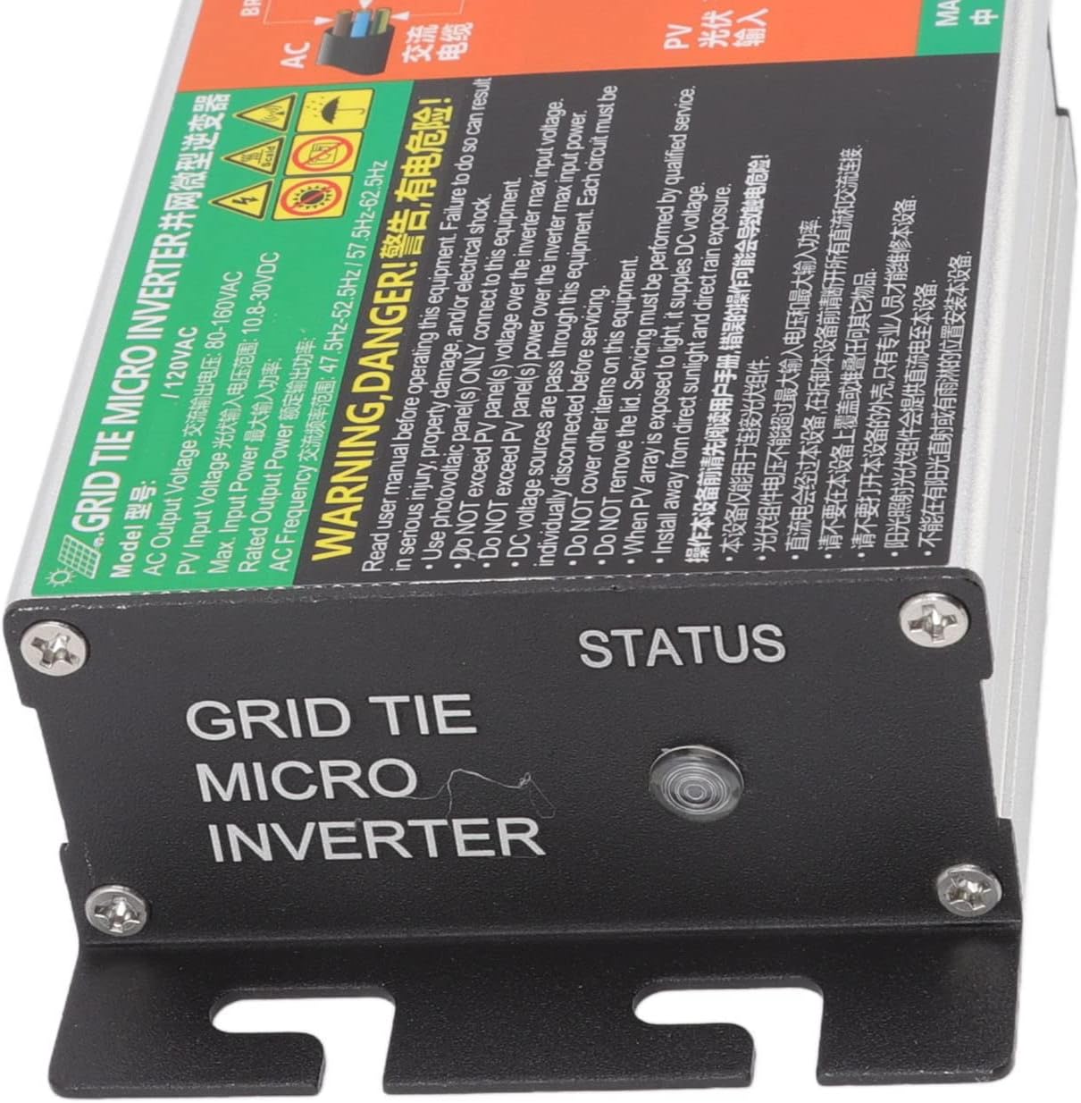Garosa Rejilla Tie Micro Inversor Aleación de aluminio Micro Solar PV Inversor Refrigeración sin ventilador con cable de CA (GMI-180L-AC110V)