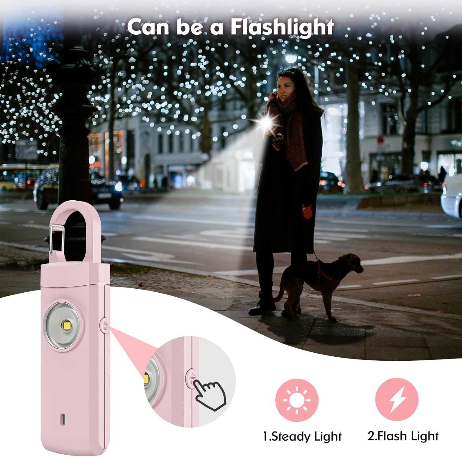 Alarma personal recargable para mujeres, regalos de cumpleaños de Navidad para mujeres, hijas, estudiantes universitarios, adolescentes, ancianos,