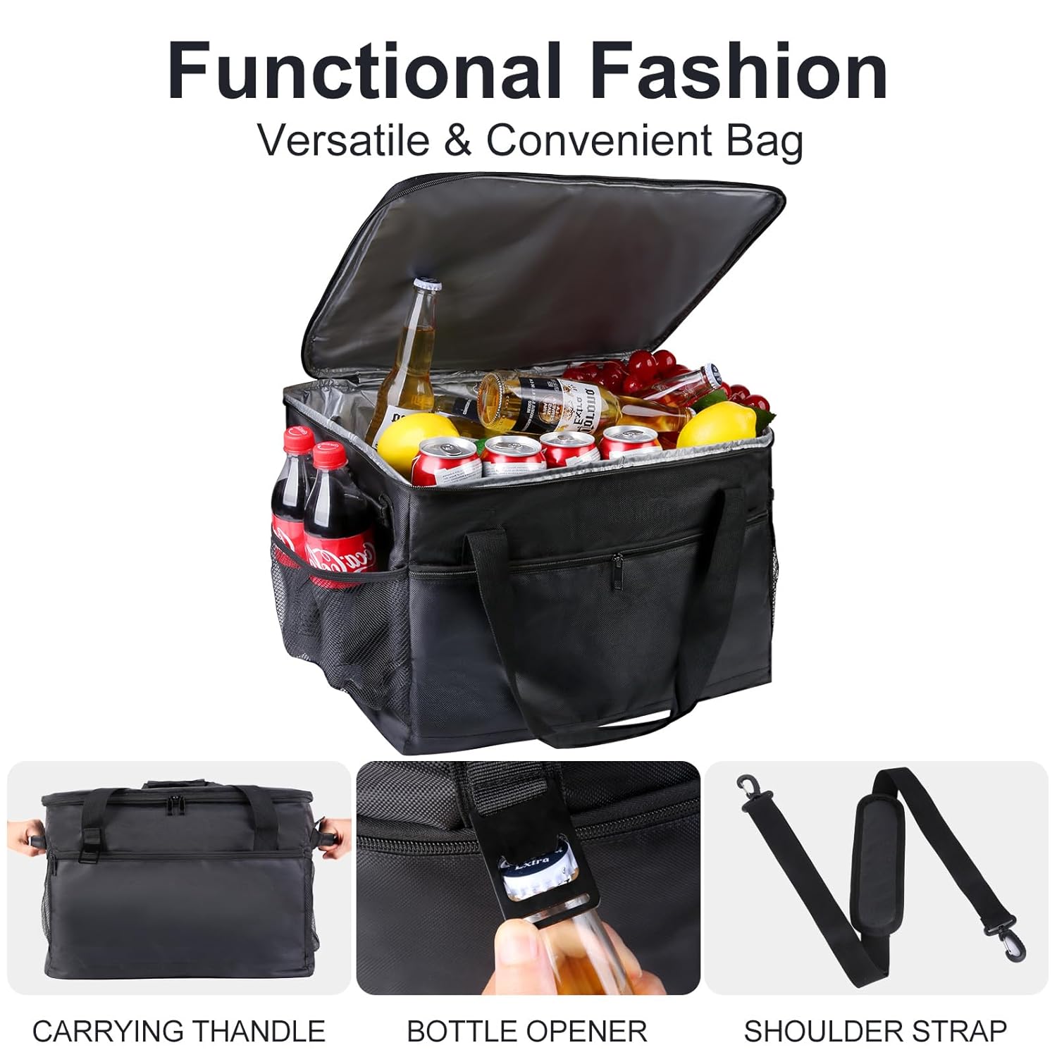 Bolsas enfriadoras  Mantiene el hielo 60 latas aisladas con correas ajustables para el hombro  Ideal para pícnics, barbacoas, camping, portón