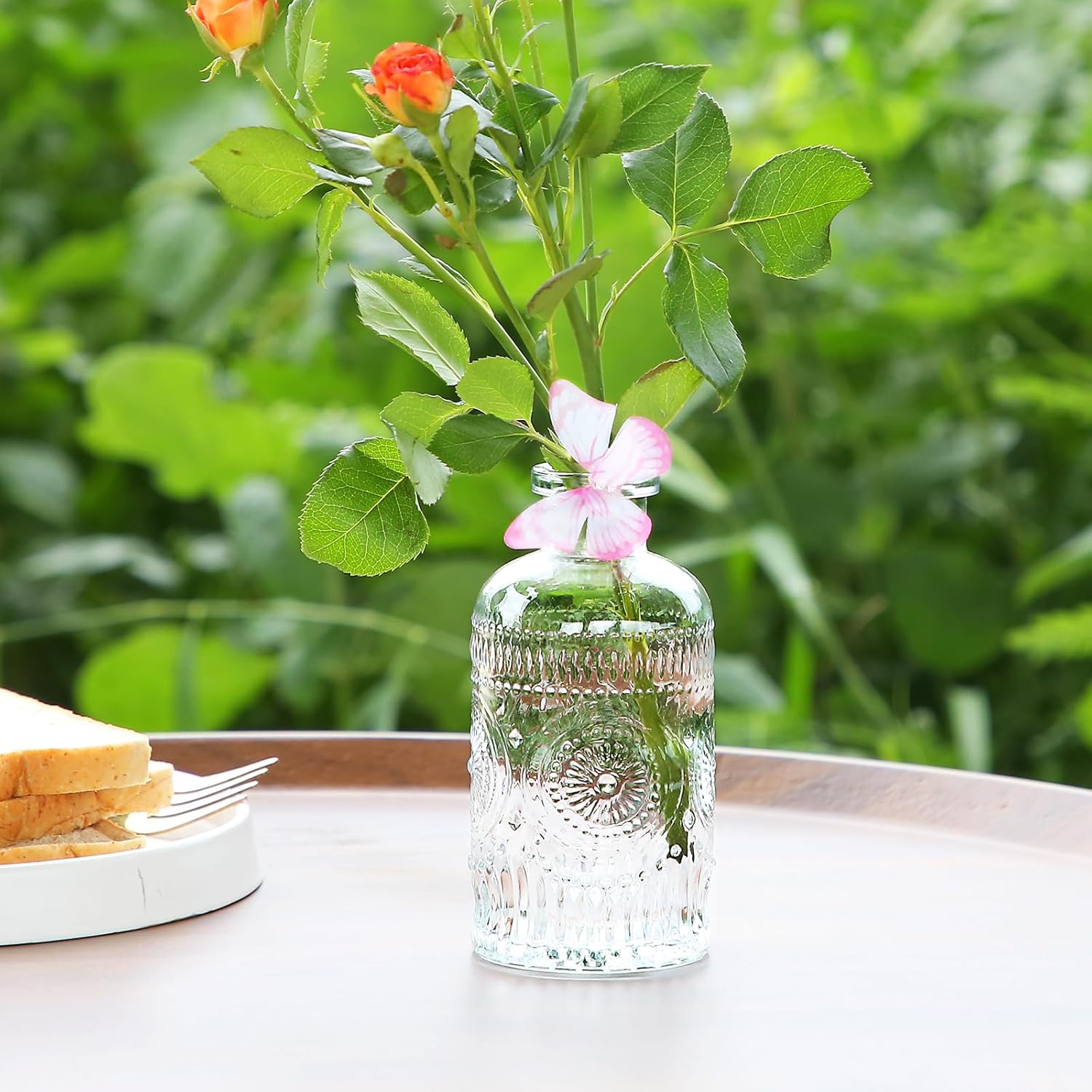 Jarrones de cristal a granel, pequeños jarrones de vidrio para flores como centros de mesa de boda para mesas, jarrones de flores transparentes