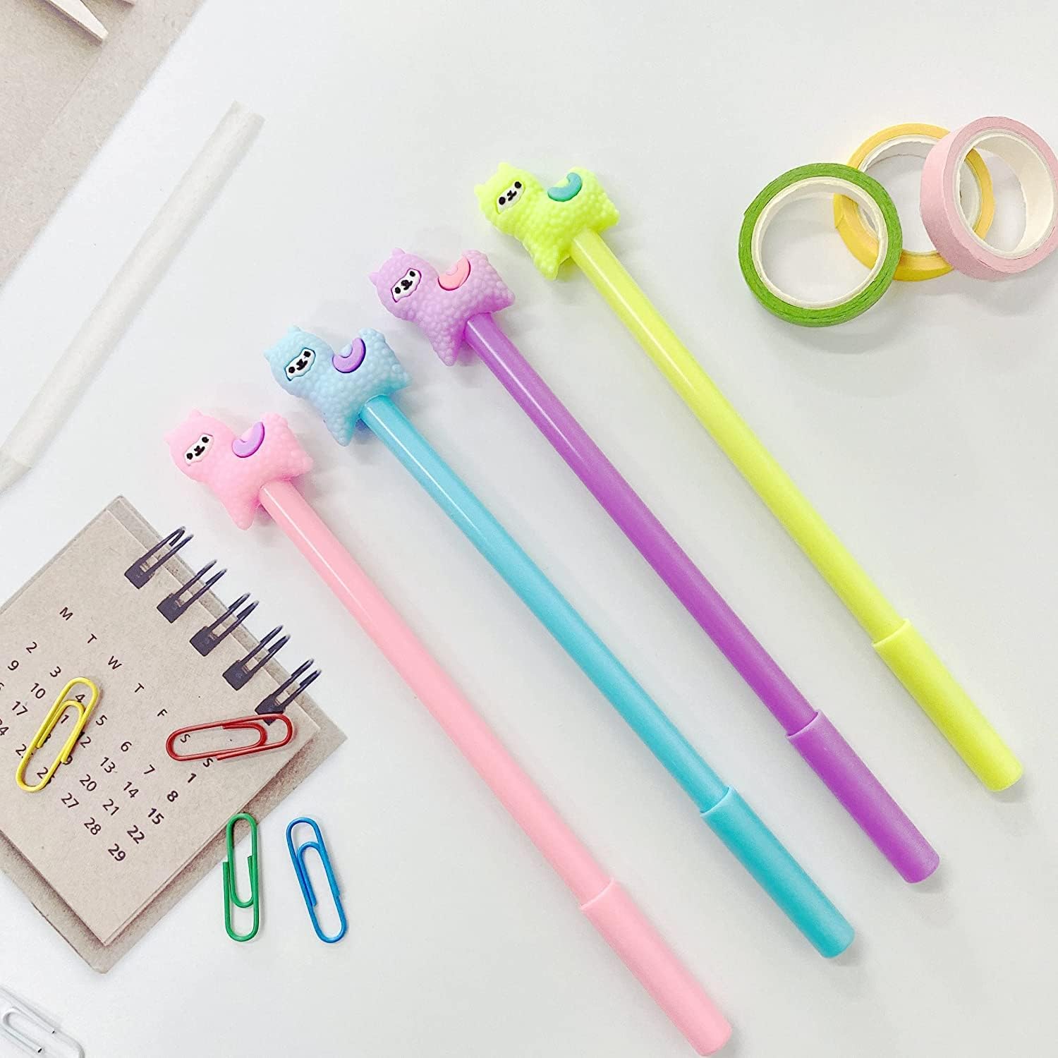 Animal Llama Oveja Alpaca Bolígrafos de Gel Set Moda Lindo Colorido Kawaii Encantador Gel Bolígrafo Oficina Escuela Papelería Bolígrafo (6 unidades)