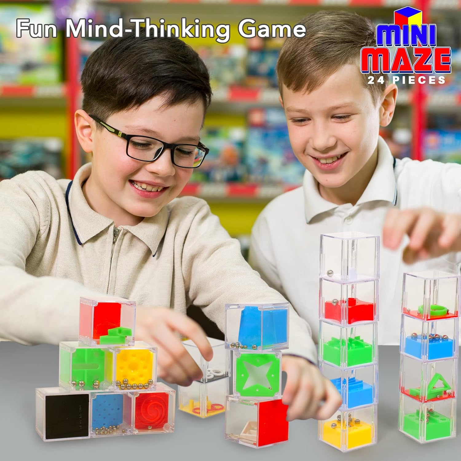 Rompecabezas de rompecabezas para adultos y niños, paquete de 24  Mini juegos cerebrales para niños de 4 a 8 a 12 años  Mini rompecabezas de cuentas