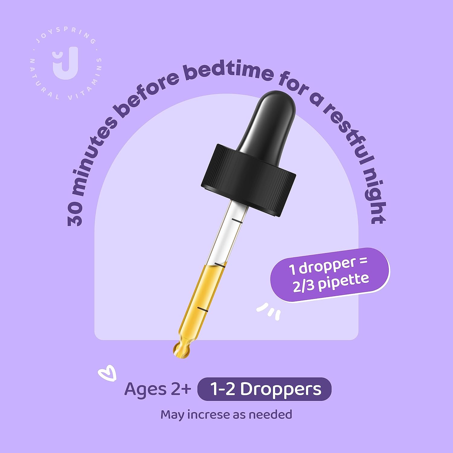 JoySpring Genius Drops – Suplemento cerebral para niños y melatonina SleepBerry para niños con saúco, melatonina líquida para apoyar el sueño de los