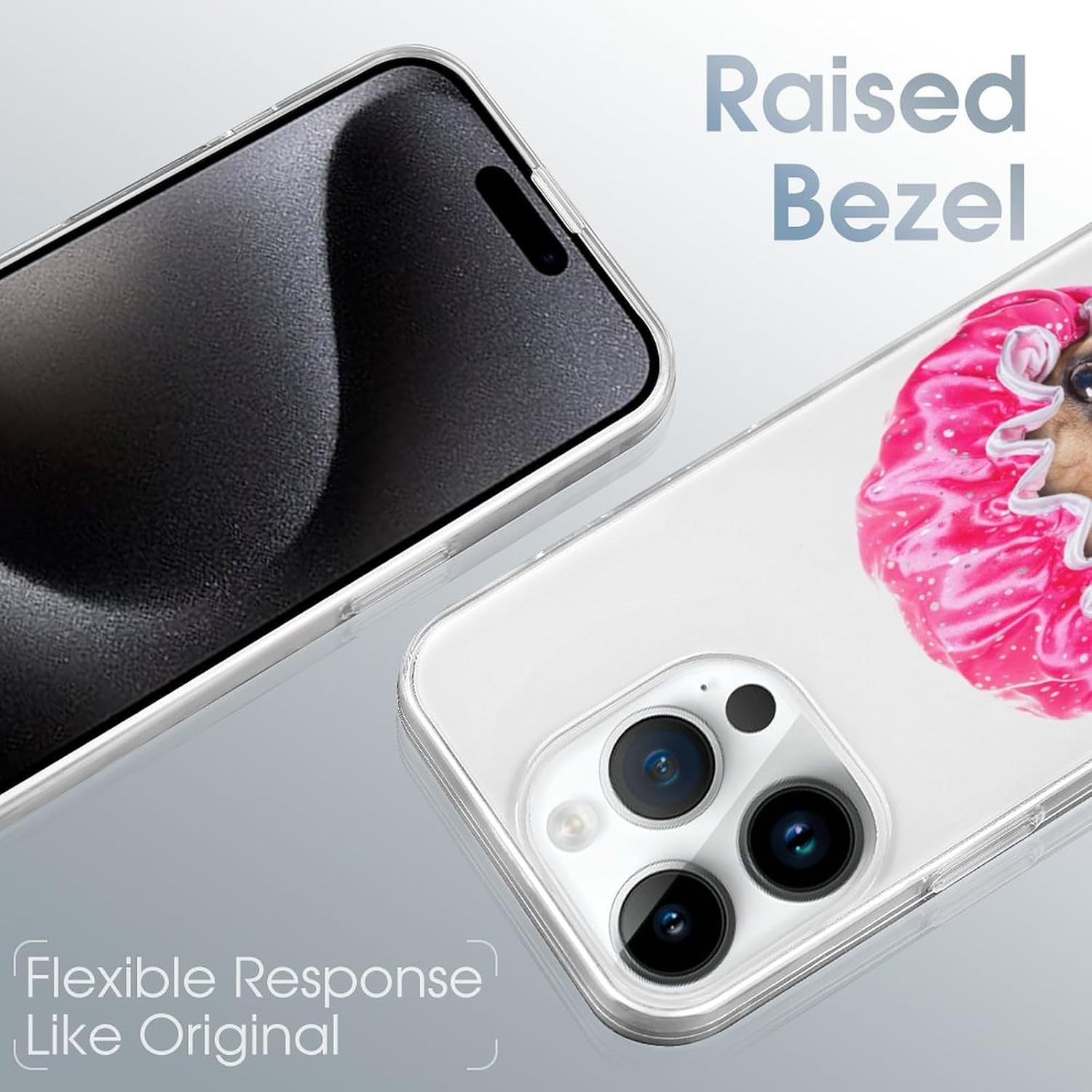 Funda compatible con iPhone 15 Pro Max con bonito estampado de bulldog francés, a prueba de golpes, funda delgada de TPU para mujeres, hombres,