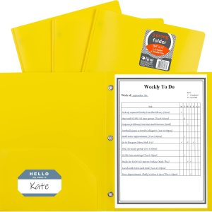 Portafolios de poliéster pesado con dos compartimentos, de C-Line, Amarillo Portafolios de poliéster pesado con dos compartimentos, de C-Line, Amarillo