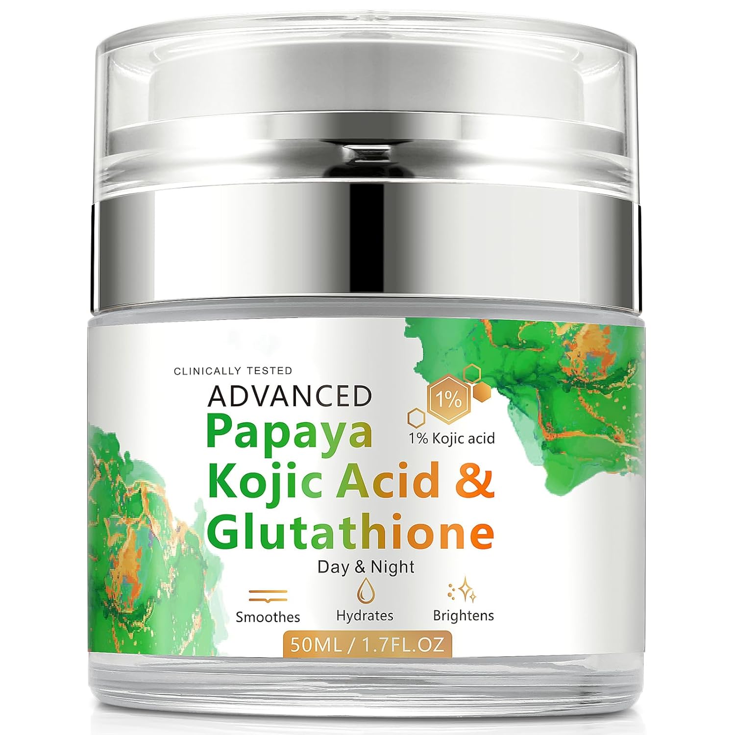 Crema para la cara, ácido kójico de papaya glutatión natural para la piel nutritiva y rejuvenecedora crema facial, crema hidratante de día y noche,