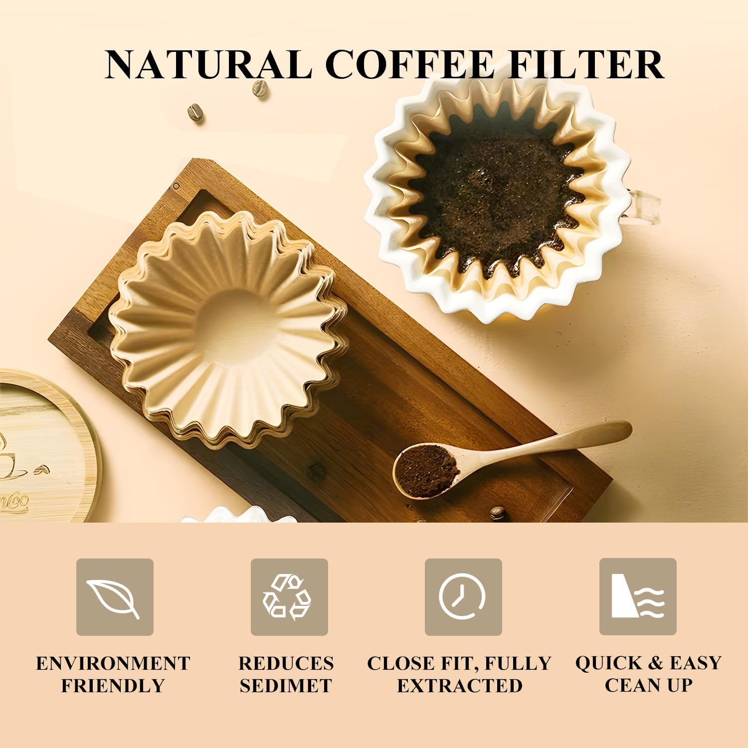 Empstorm Filtros de café de 8 a 12 tazas, 7.875 x 3.25 pulgadas, 100 filtros de café para cesta, papel de filtro de café desechable de 8 a 12 tazas,