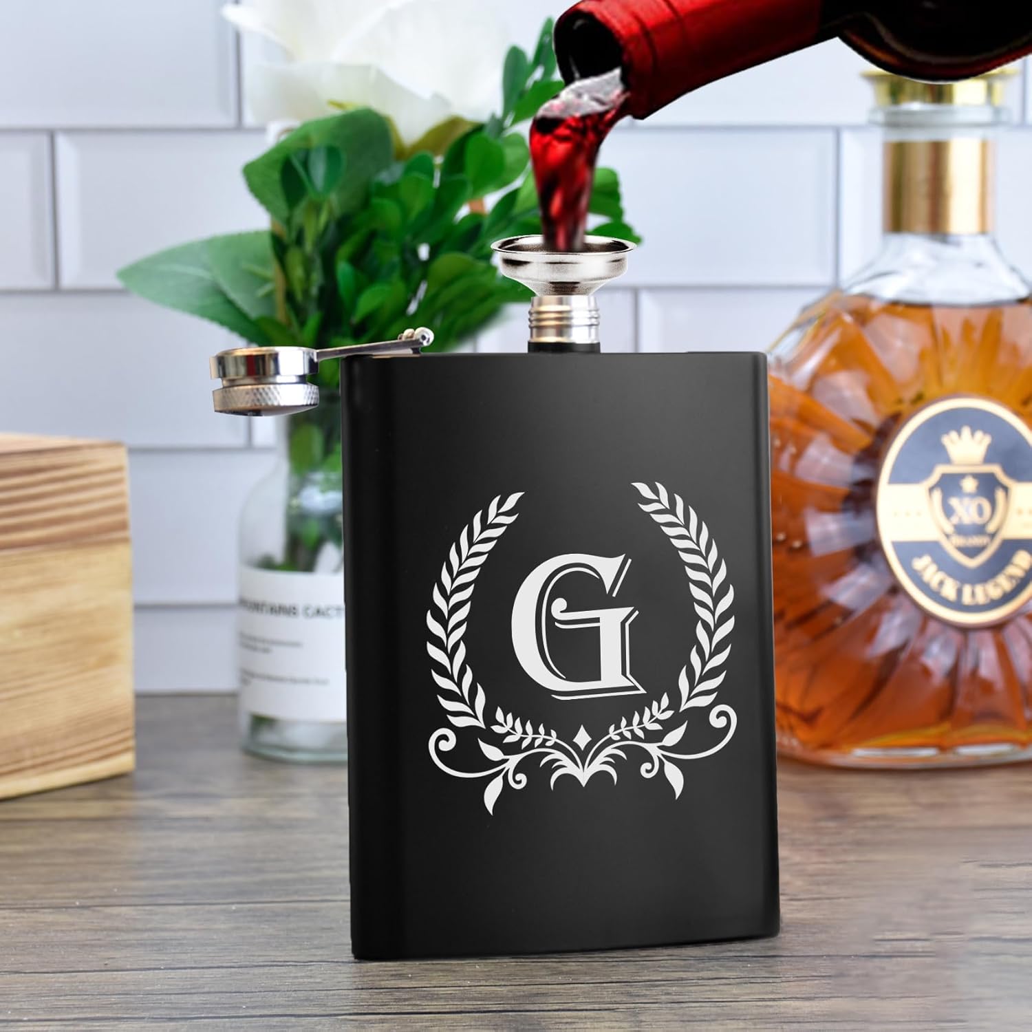 ELEGANTPARK Regalos personalizados para hombres, padrinos de boda, regalos iniciales con monograma para hermano, novio, boda, cumpleaños, Navidad,