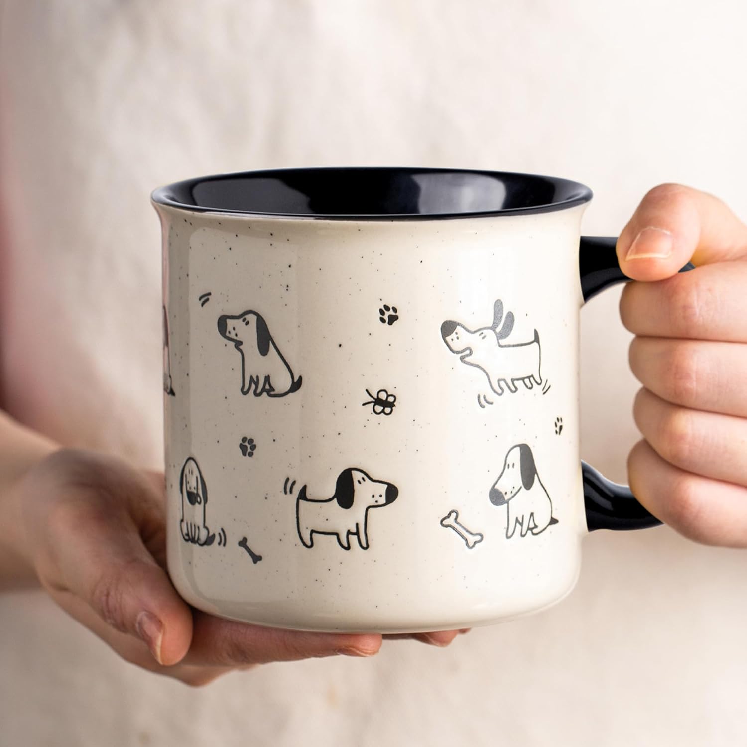 AmorArc Juego de 2 tazas de café de cerámica grandes de 22 onzas, tazas de gran tamaño con mango grande para hombres, mujeres, papá, mamá, taza
