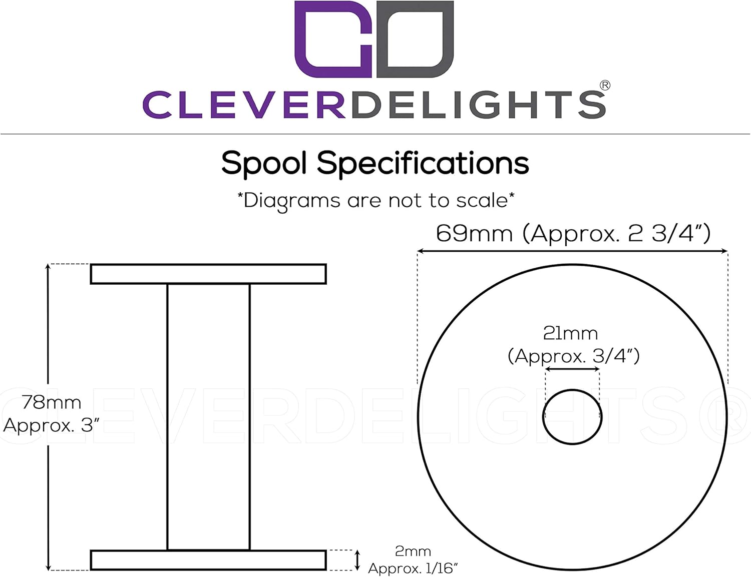 CleverDelights – Paquete de 16 carretes de plástico blanco de 3 pulgadas – Carretes vacíos – Cuerda de alambre para manualidades