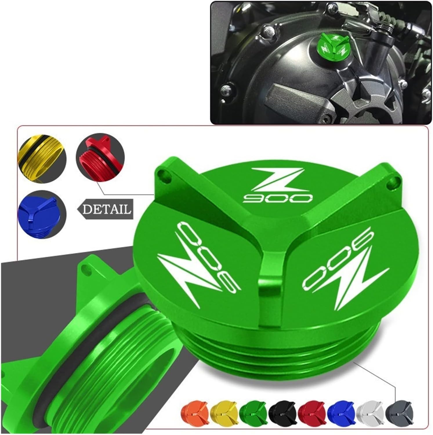 Tapón de rosca de motocicleta M20 x 2.5 para Kawasaki Z900 2017-2020 Z900RS 2018-2023 Tapa de aceite de motor de motocicleta, protección de tapa de