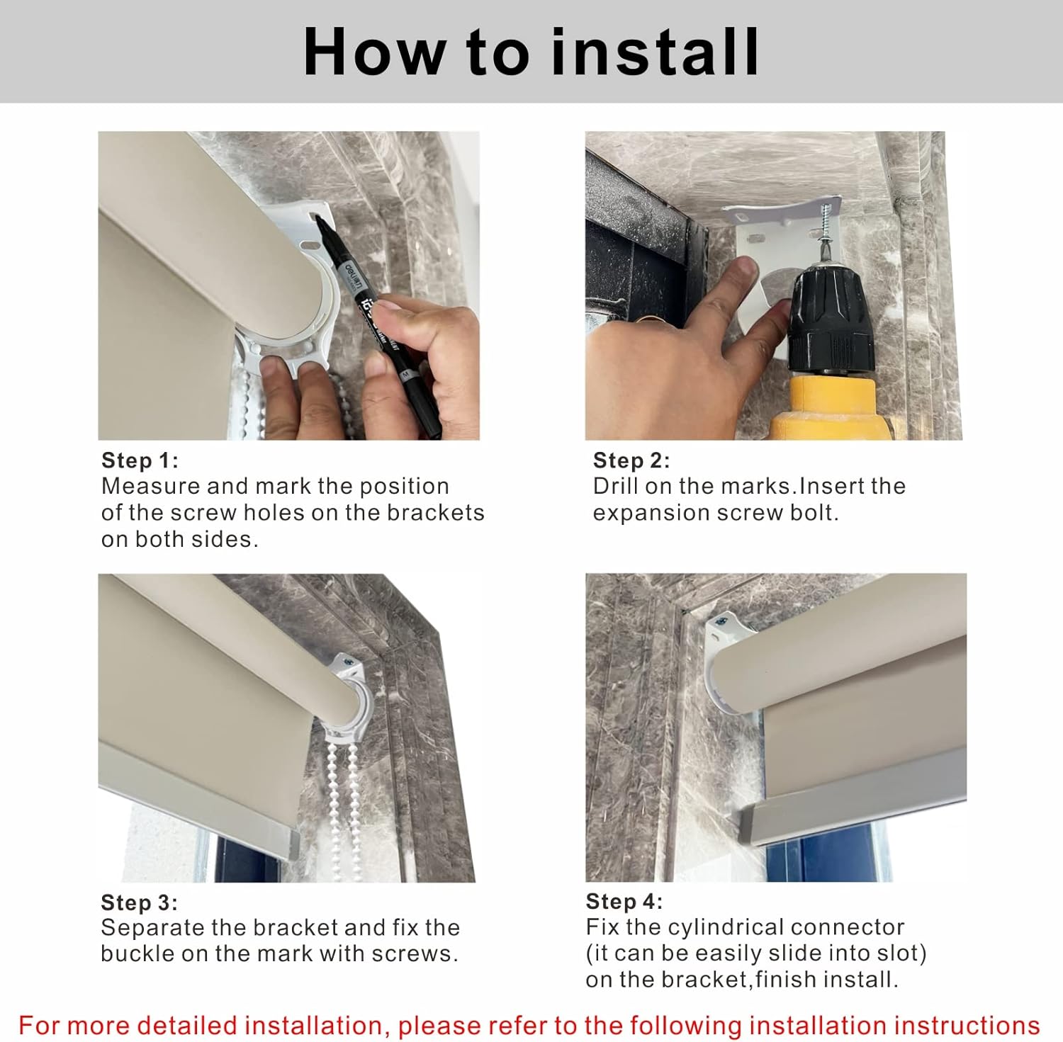 Dulepax Persianas para ventana, persianas 100 % opacas para ventana, cortinas enrollables con aislamiento térmico, protección UV, persiana