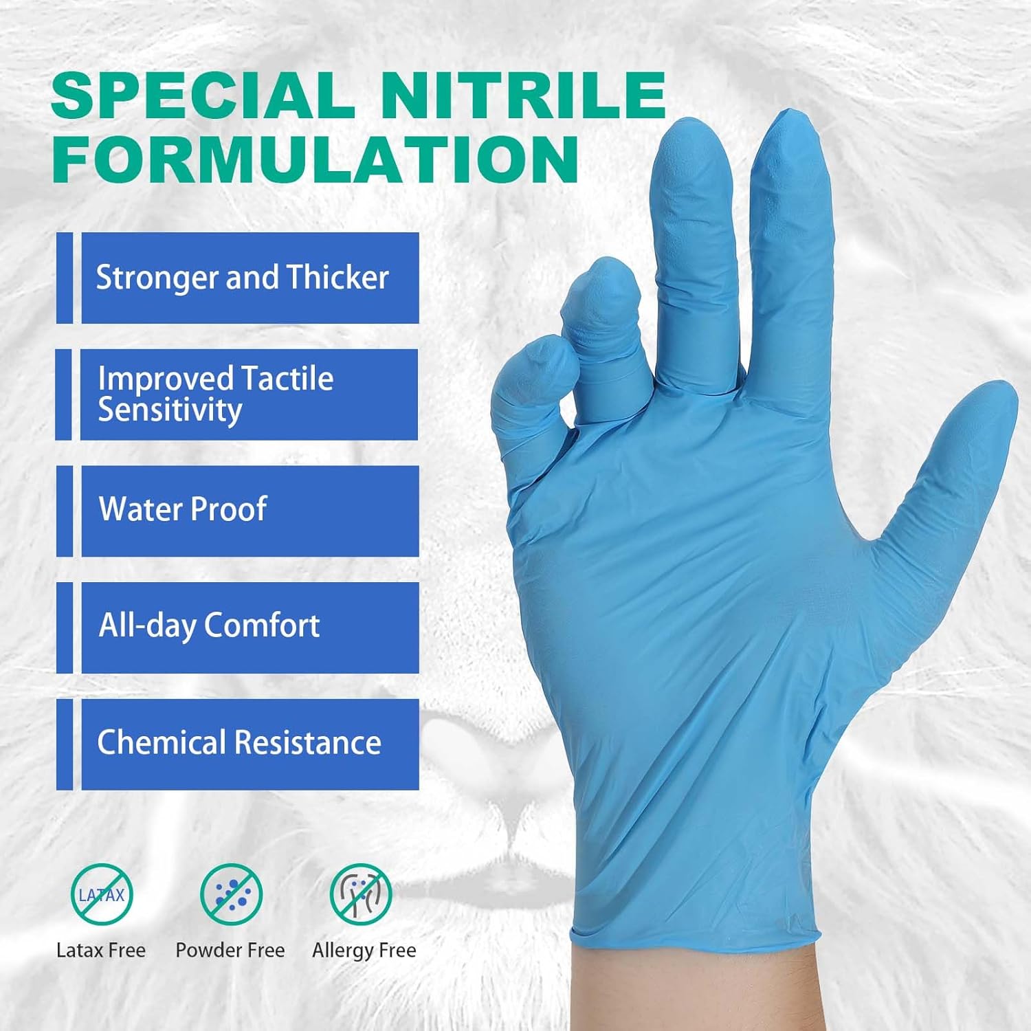 Dental Grade Examination Leone Nitrile Gloves 4.0G Finger Tips Texture Latex Free Professional Grade Gloves