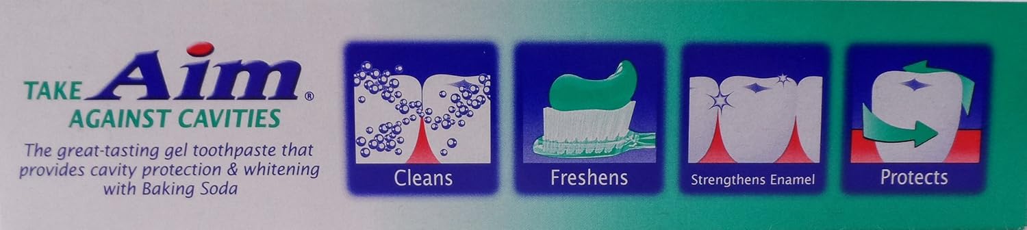Aim Pasta de dientes 6 oz Tubo (paquete de 6) Gel Menta Fresca