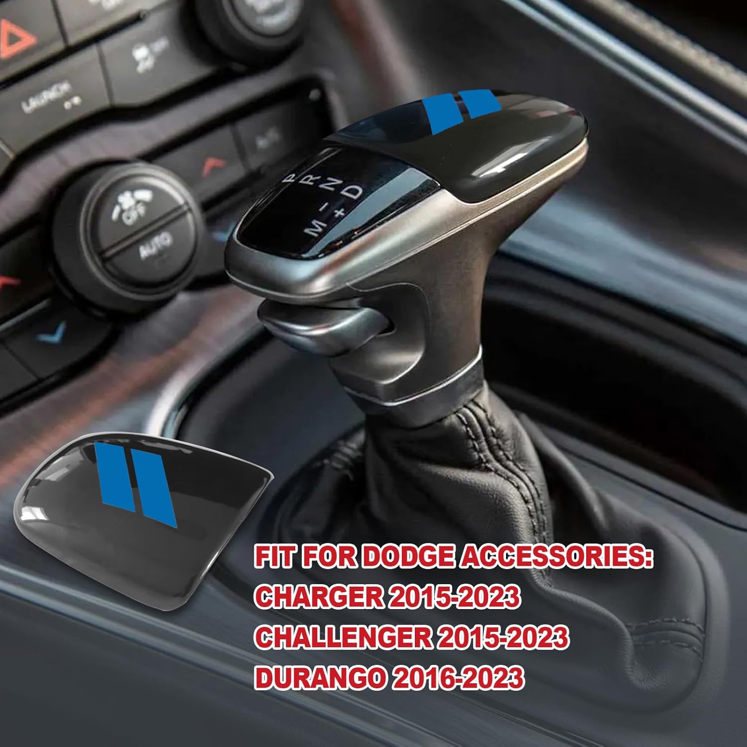 Pomo de palanca de cambios de plástico ABS para decoración interior, protector de palanca de cambios, compatible con accesorios Dodge Charger