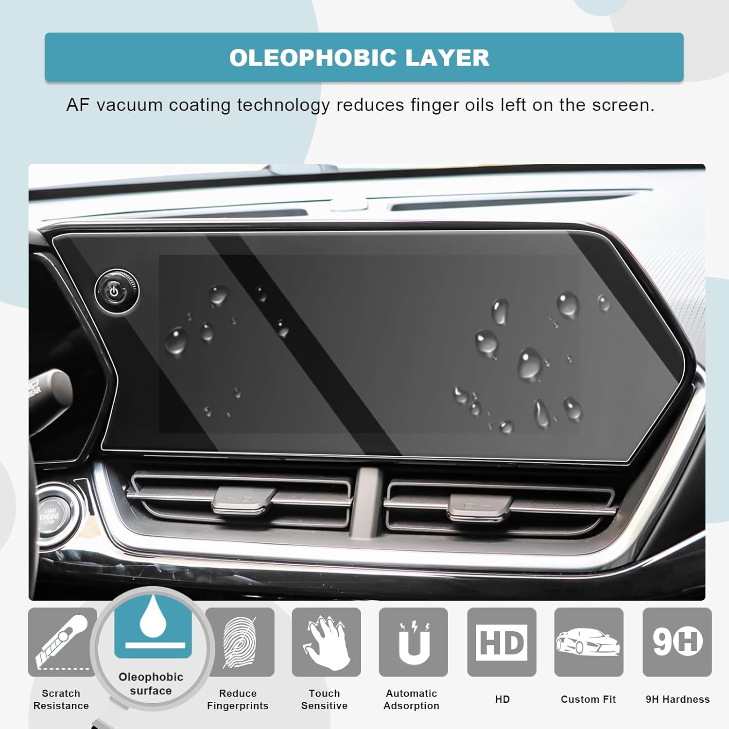 CDEFG Protector de pantalla para Chevy Trax 2024 2024 Chevy Trax LT 2RS ACTIV Protector de pantalla de vidrio templado de 11 pulgadas, láminas de