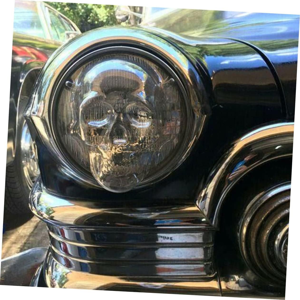 Decoración de coche, 2 unidades, cubierta de faros delanteros, globo de plástico, pantalla de calavera