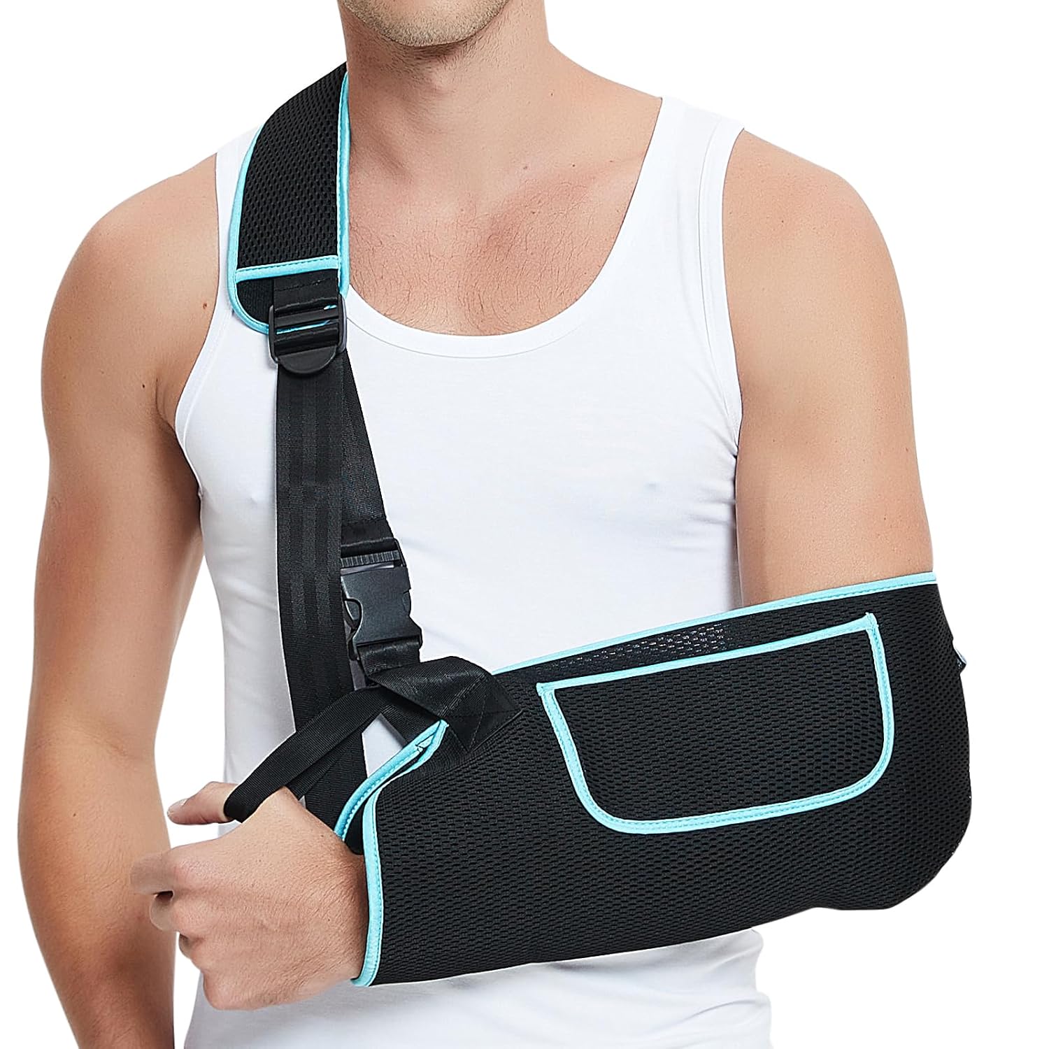 FUUXOO – Inmovilizador de hombro para brazo, soporte de puño rotador, cómodo arnés médico para lesiones de hombro, brazo izquierdo y derecho,