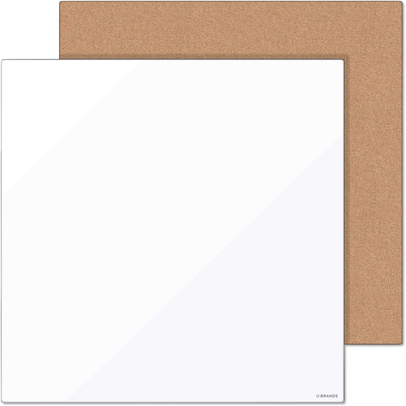 U Brands Paquete económico de pizarra blanca y tablón de anuncios con calendario de un mes sin fecha, 14 x 14 pulgadas, 2 piezas