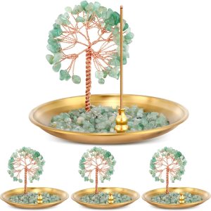 Zhehao 4 soportes de incienso de cristal para palos para mamá, hija, abuela, amiga, árbol de dinero, quemador de incienso curativo, piedra de Zhehao 4 soportes de incienso de cristal para palos para mamá, hija, abuela, amiga, árbol de dinero, quemador de incienso curativo, piedra de