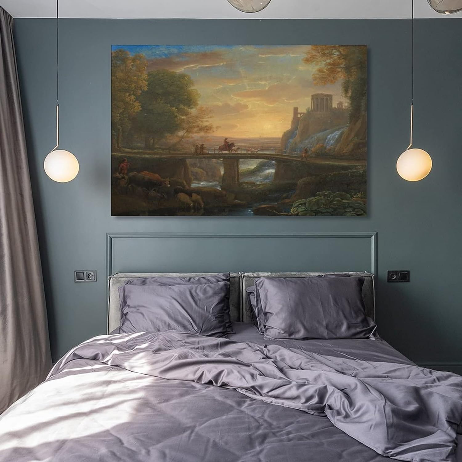 Claude Lorrain 1600 82 Claude Lorrain 16 – Landscape with An Imaginary View of Tivoli 1642 (oil on C Canvas Art Poster And Wall Art Picture Print