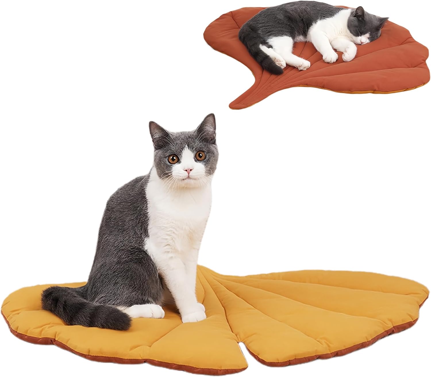 Manta de algodón en forma de hojas para perros y gatos, 1 alfombrilla de doble cara disponible en forma de hoja para perro y gato, manta para