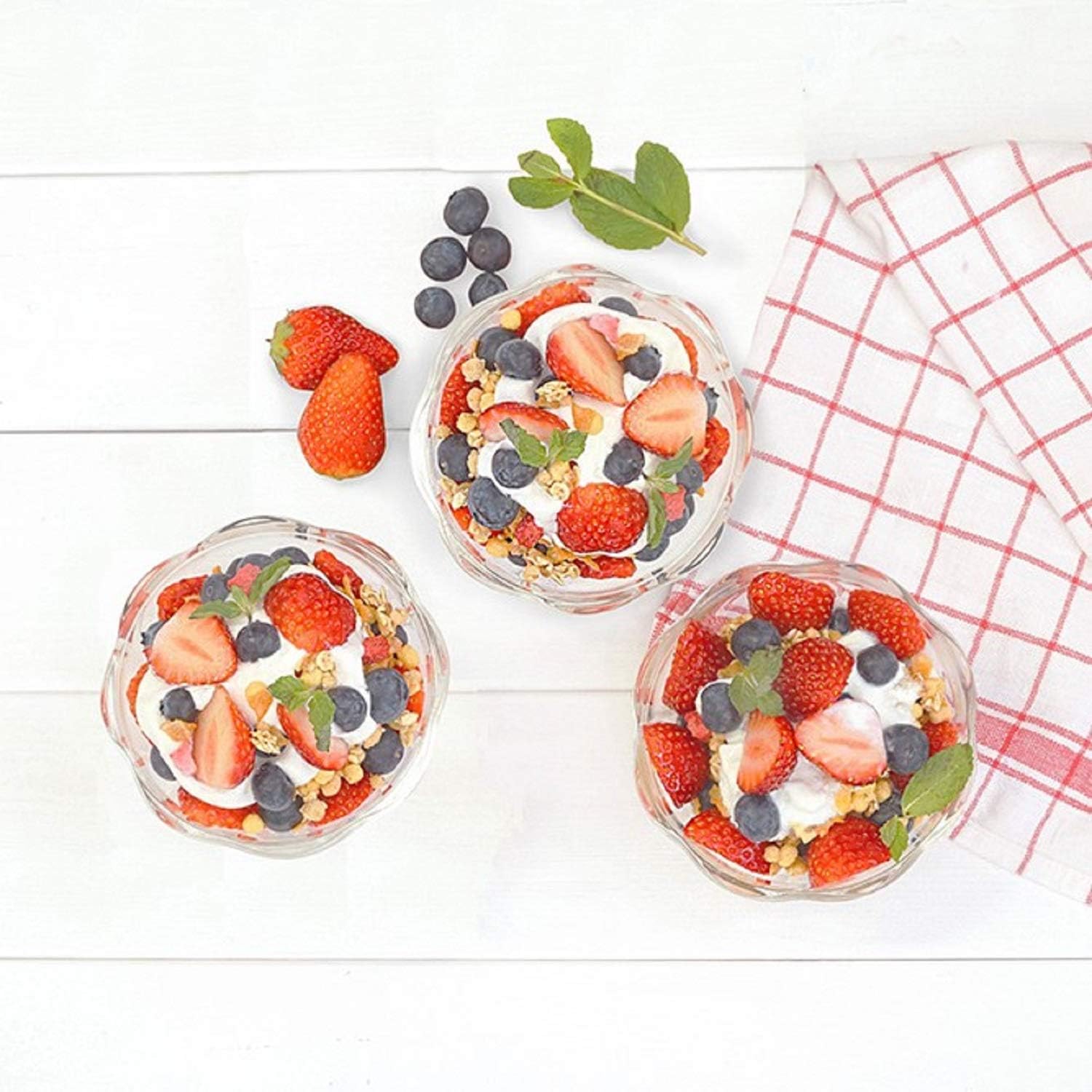 HARIO SWB-2412 Heat Resistant Glass Sweets Bowl, 300, Set of 4, Made in Japan