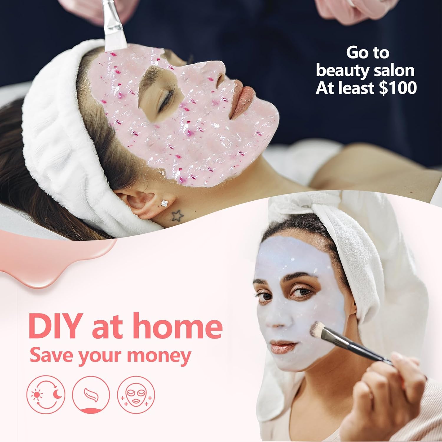 Máscara de gelatina hidratante de limpieza profunda, desintoxicante, curación y relajación, goma de modelado premium para tratamientos faciales,