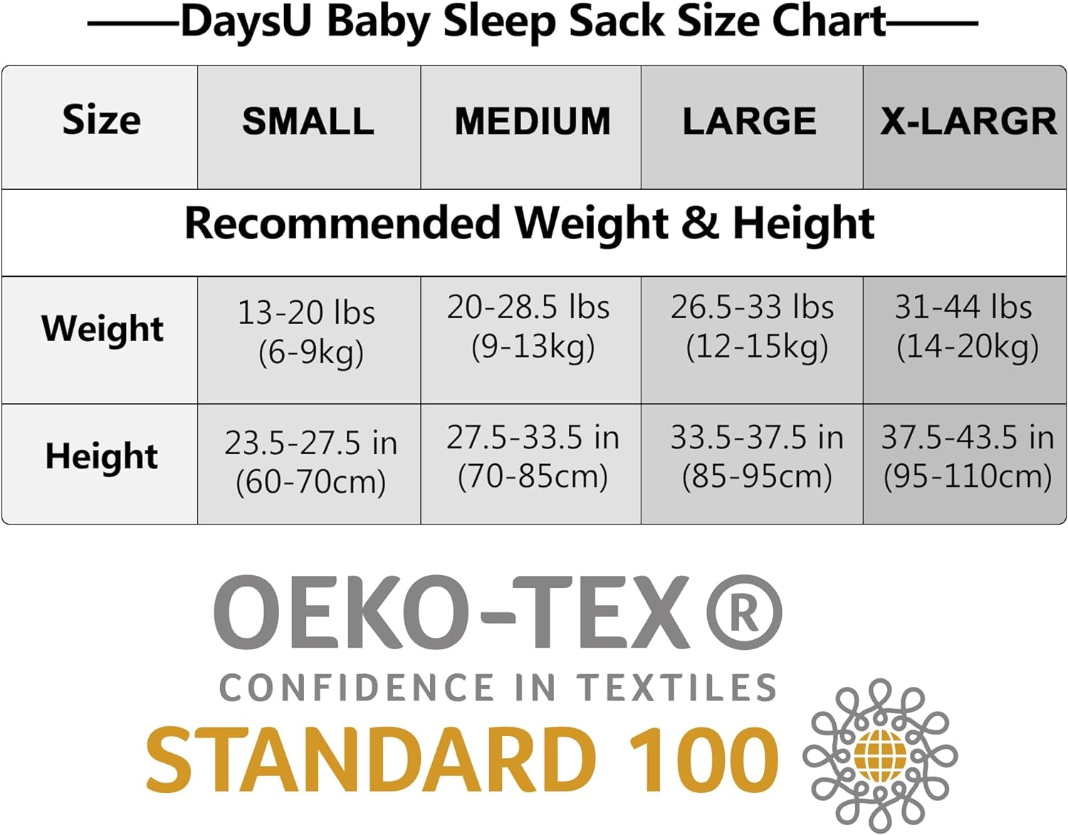 DaysU Saco de dormir para bebé de 6 a 12 meses, 100% algodón, manta portátil para niña con cremallera de 2 vías, TOG 0.5, saco de dormir