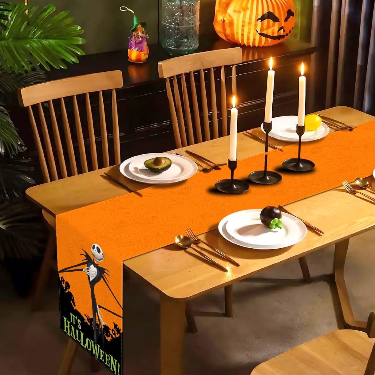 Sunwer Camino de mesa It’s Halloween The Nightmare Before Christmas Jack Skellington para fiesta de cumpleaños, para interiores y exteriores,