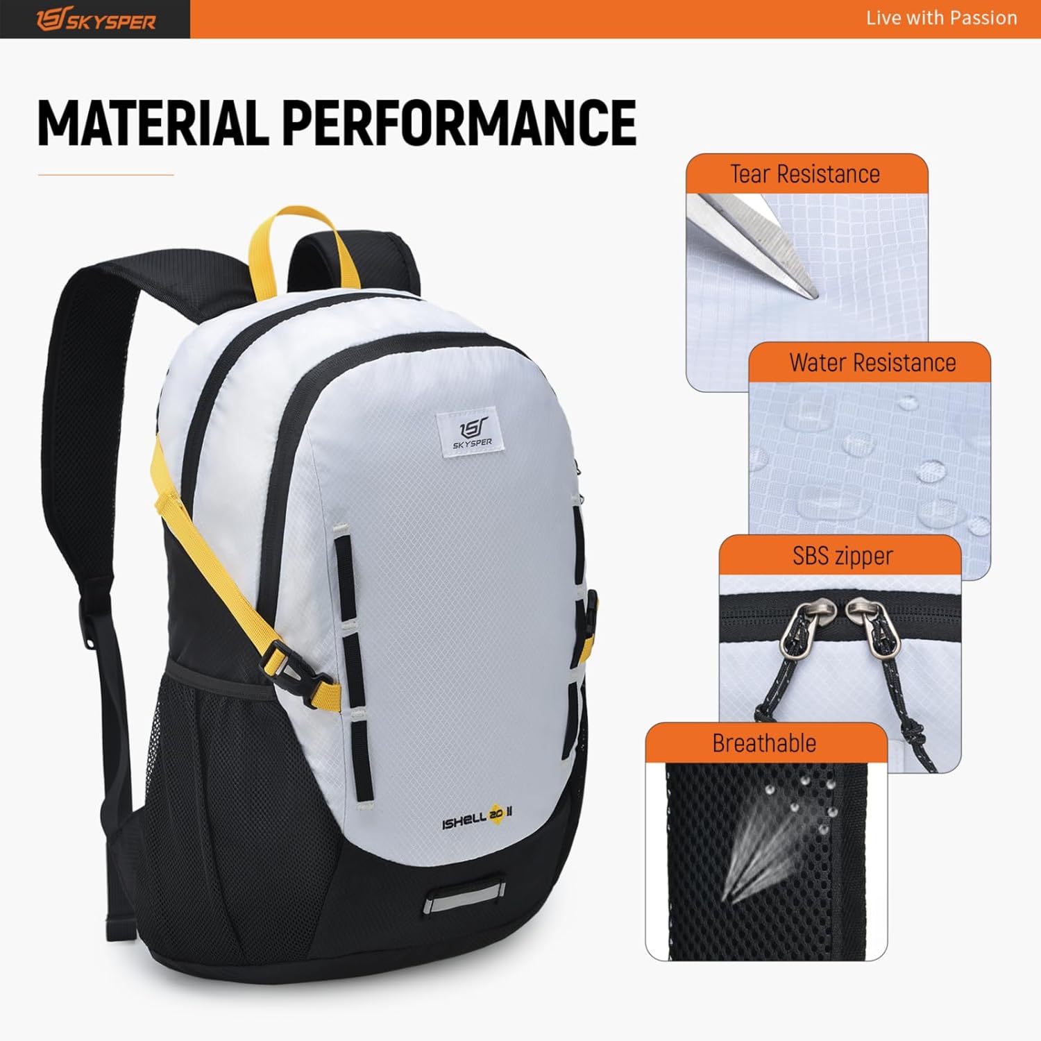 SKYSPER Mochila ligera de senderismo  Mochila de viaje pequeña de 20L Mochila plegable resistente al agua para mujeres y hombres