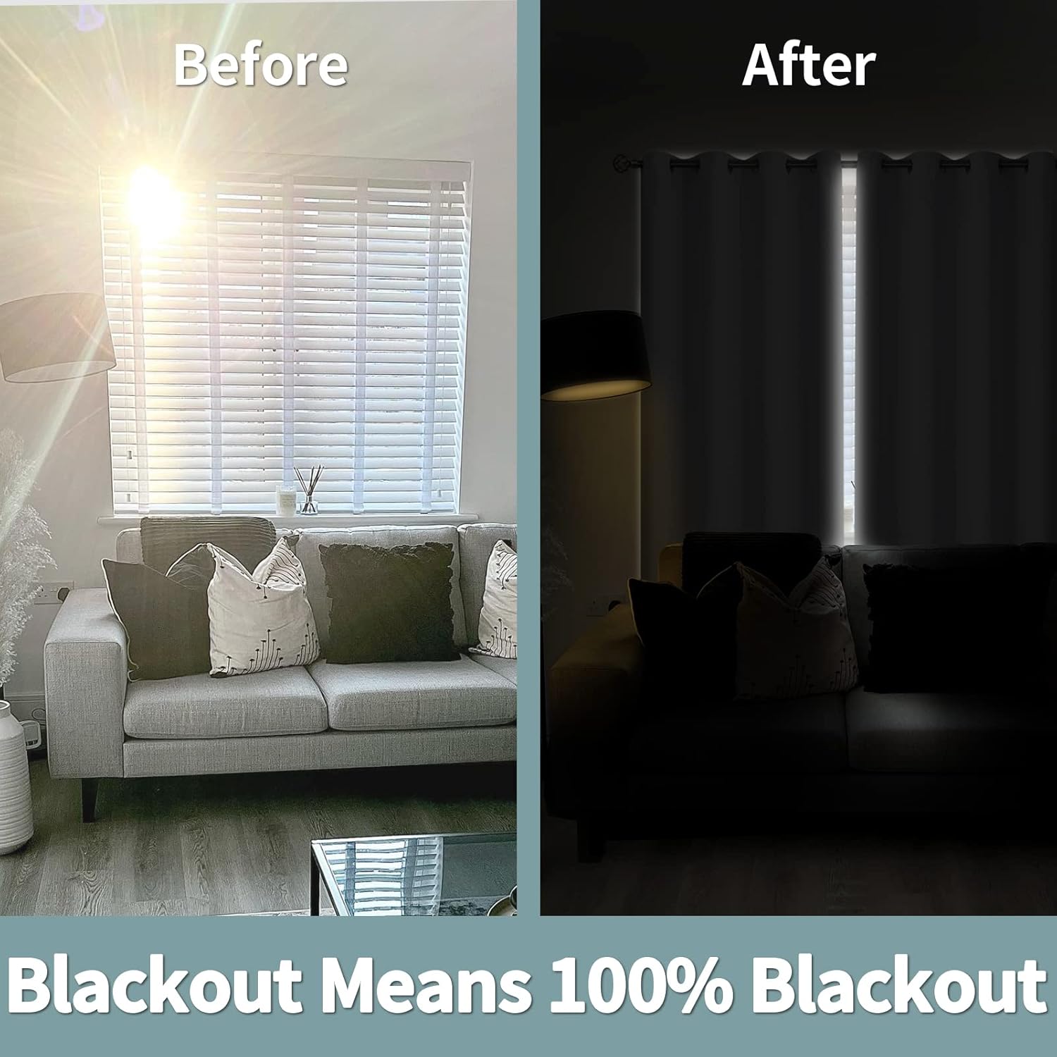 BGment – Cortinas con aislamiento térmico para habitación, 100% opacas, con forro negro, cortina de doble capa con ojales, reduce el ruido (52 x
