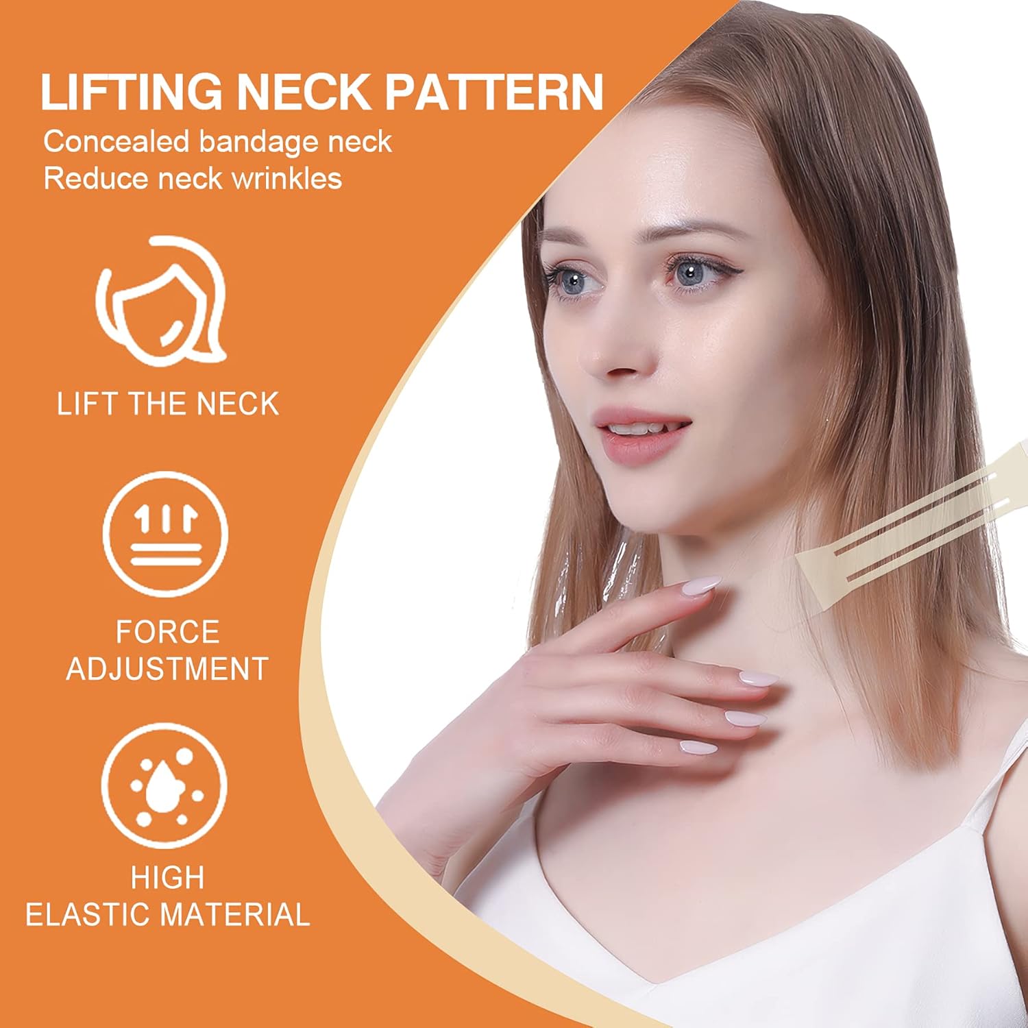 Cintas de levantamiento de cuello, tiras correctoras instantáneas invisibles antiarrugas, calcomanías de levantamiento de cuello para levantar y