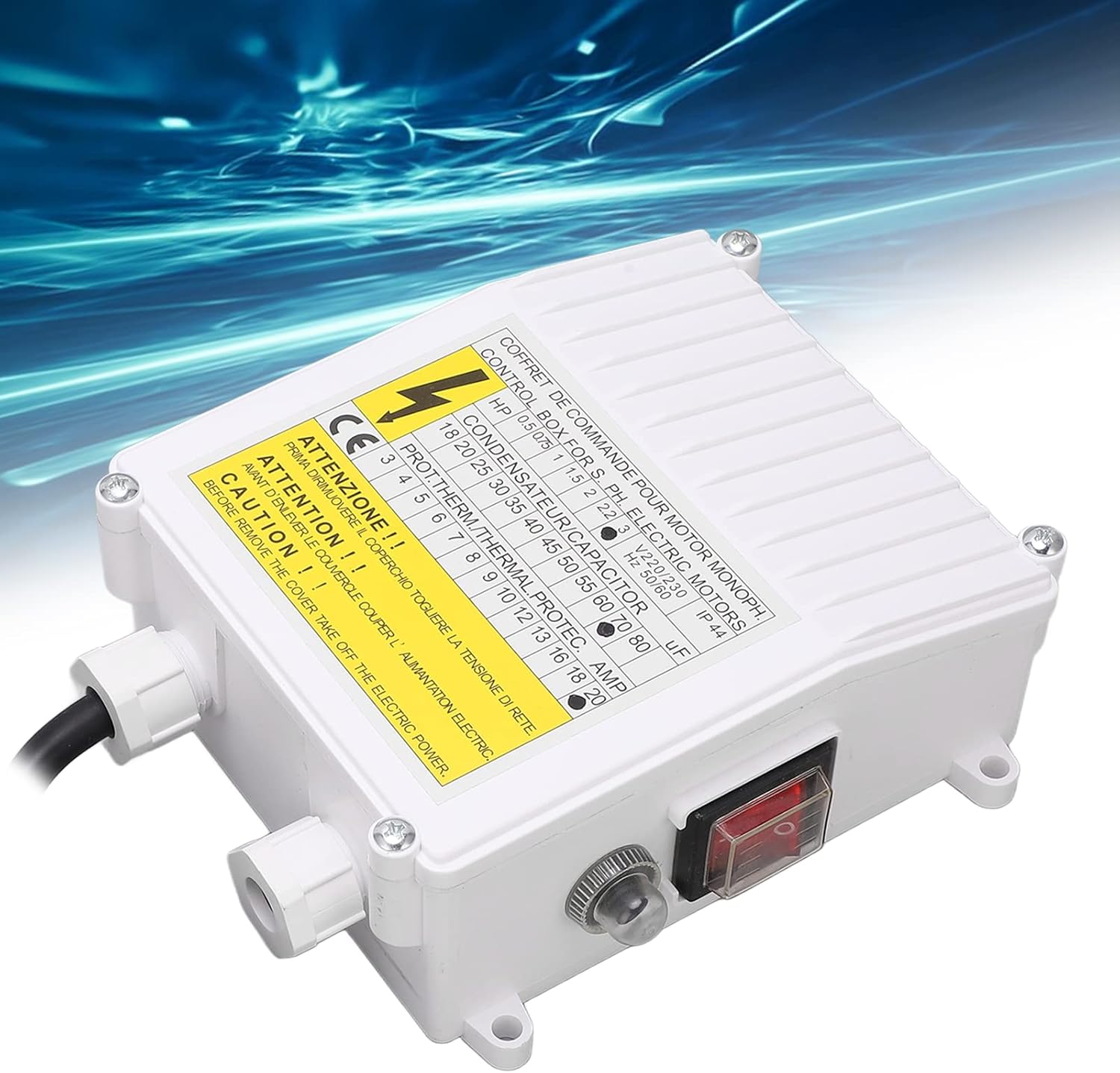 2.2KW 3.0HP 70uf 20A Caja de control de bomba de pozo profundo Hogar 3.0HP Interruptor sumergible Controlador ABS Bomba sumergible Caja de control