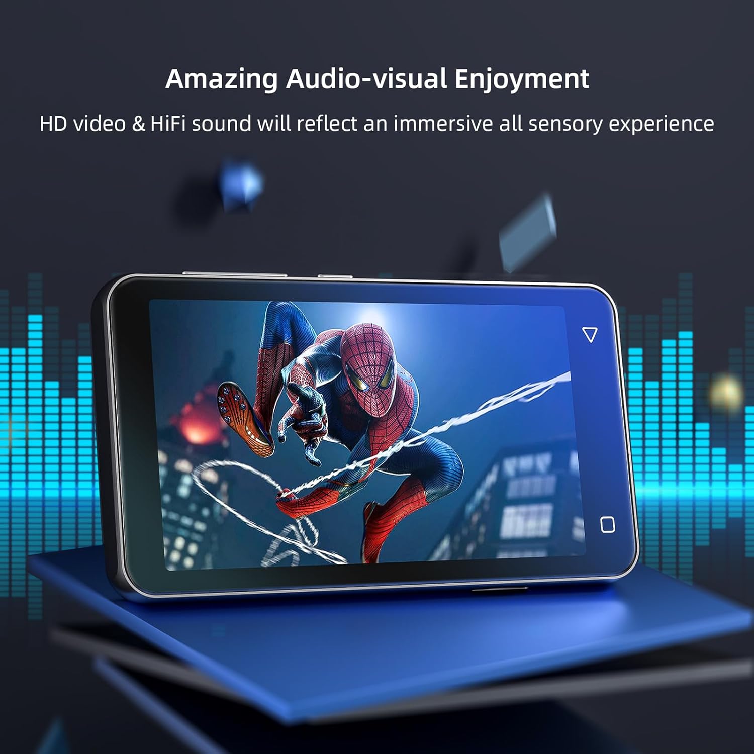 Reproductor de MP3 con Bluetooth y WiFi, reproductor MP3 MP4 con Spotify pantalla táctil completa de 4 pulgadas, reproductor de música de