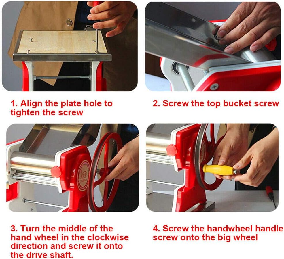 Máquina manual de pasta fresca de acero inoxidable para pasta de fideos caseros, cortador de fideos resistentes para masa, fideos anchos, fideos