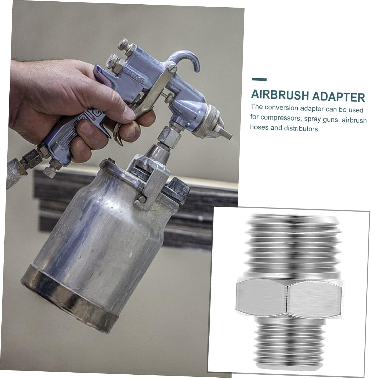 EXCEART Adaptador de tubo de aire para aerógrafo Accesorios de herramientas de aire Accesorios de pintura Aerógrafo Conectores de desconexión rápida
