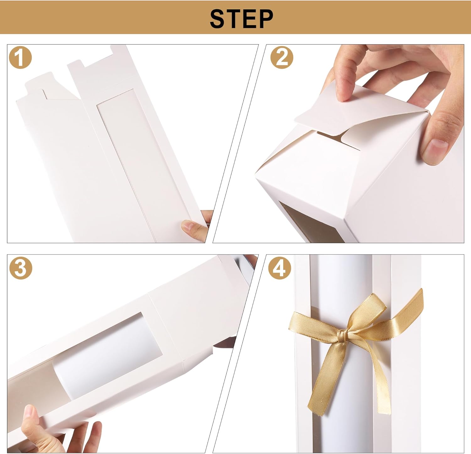 JMScape 24 cajas de regalo para vasos de sublimación, caja de regalo transparente con cinta, cajas de exposición con ventana para vasos de