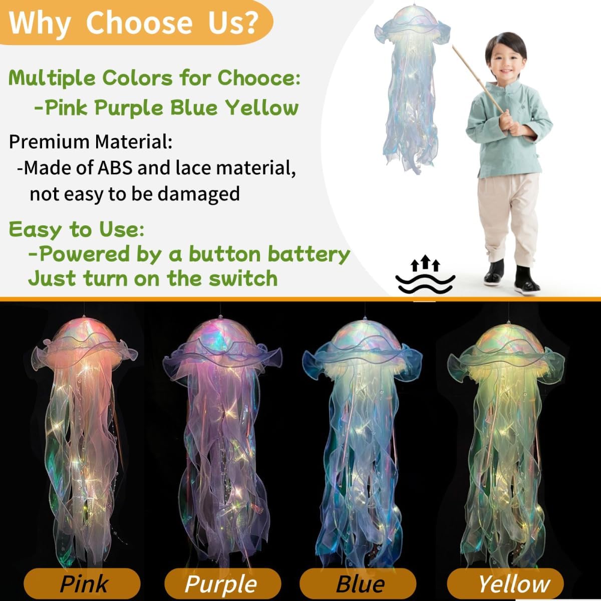 Lámpara LED de gelatina, decoración de farol LED, decoración temática oceánica prémium para niñas y niños, regalo para cumpleaños, Navidad,