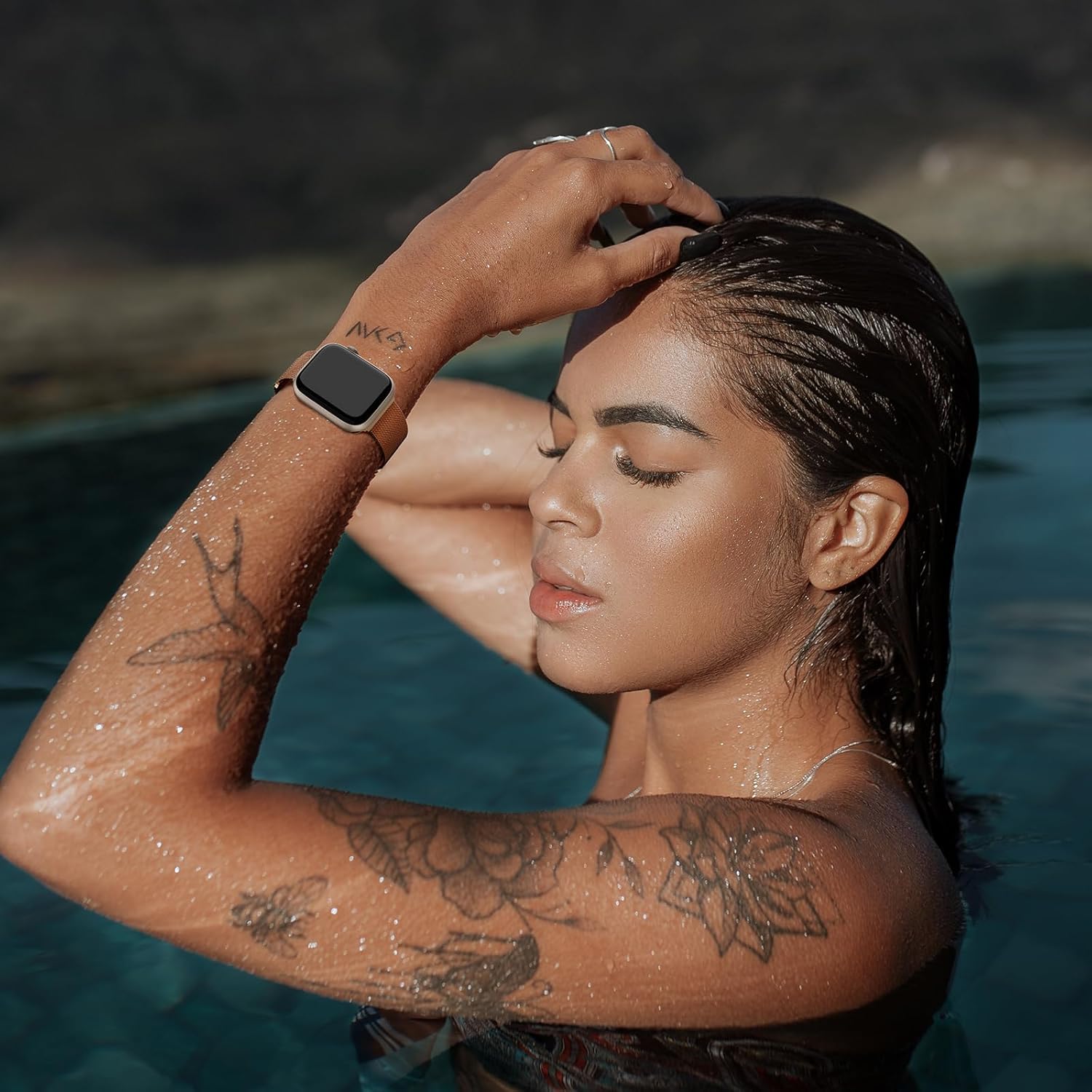 CHINDRAG Magnetic Loop Band Compatible with Apple Watch S9876543 38404142444549mm, Ultra 12 49MM, Classy Stainless Steel Metal Mesh Strap fit iWatch